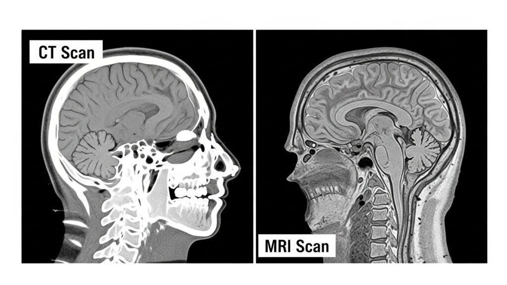CT Scan vs MRI Images