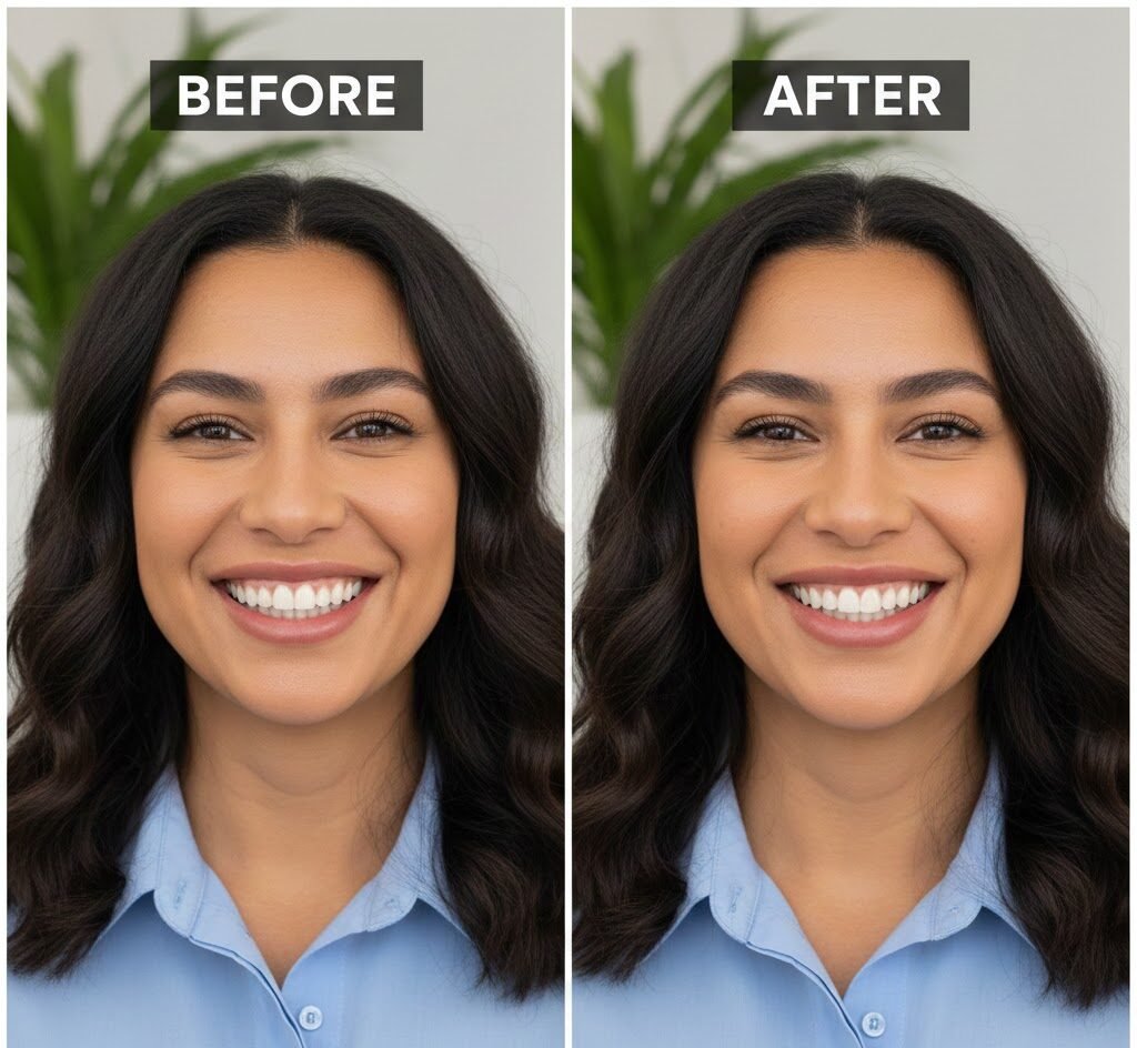 Lip Flip Before and After When Smiling