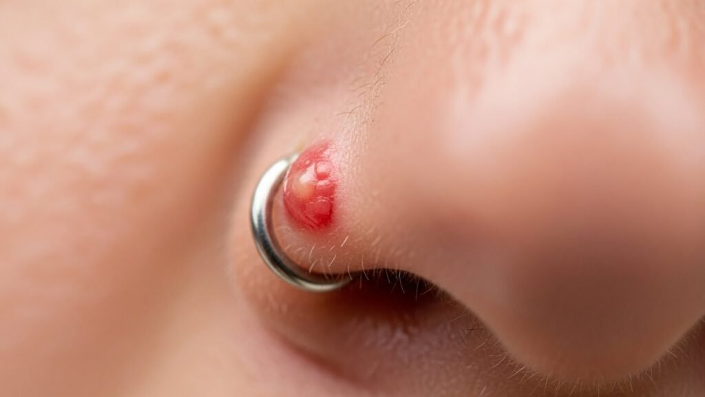 Bump Inside Nose Piercing