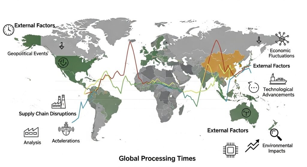 Global Processing Times and External Factors